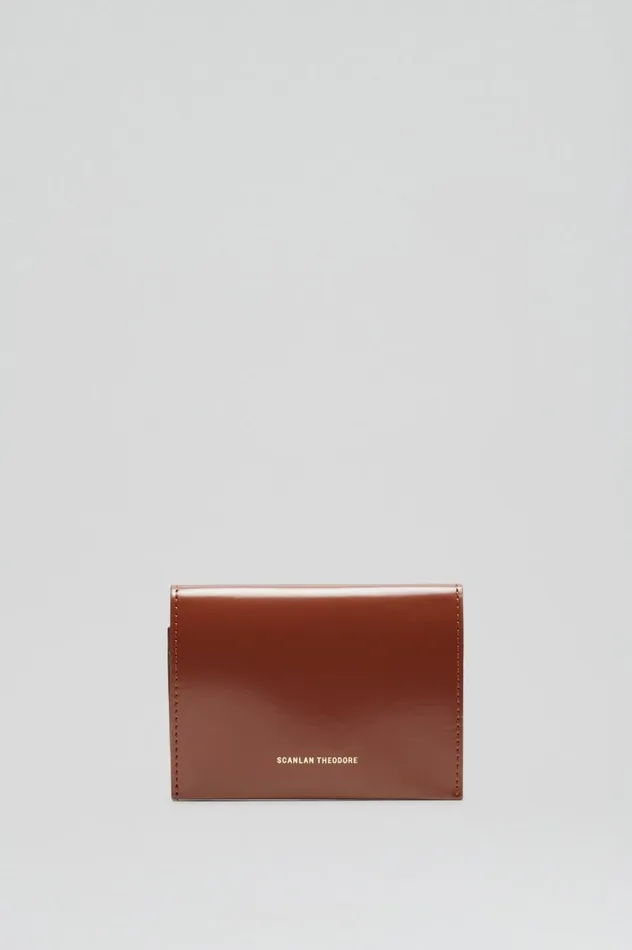 Women Scanlan Theodore Leather CARD HOLDER Cigar Women Scanlan Theodore Leather CARD HOLDER Cigar