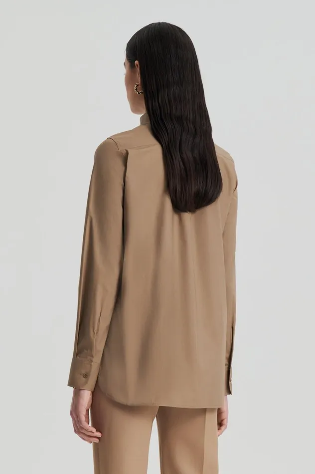 Women Scanlan Theodore Shirts PARACHUTE COTTON POCKET SHIRT Darkcamel Women Scanlan Theodore Shirts PARACHUTE COTTON POCKET SHIRT Darkcamel