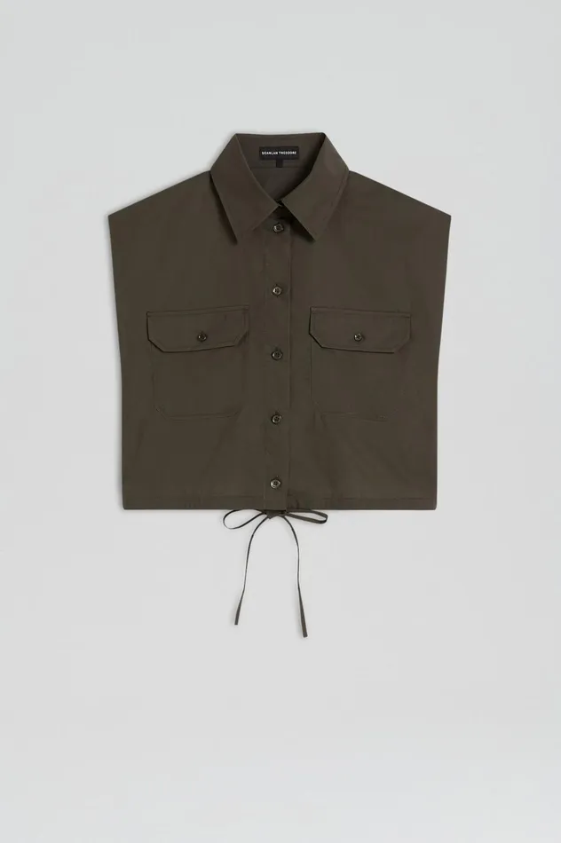 Women Scanlan Theodore Shirts PARACHUTE CROP SHIRT Jungle Women Scanlan Theodore Shirts PARACHUTE CROP SHIRT Jungle