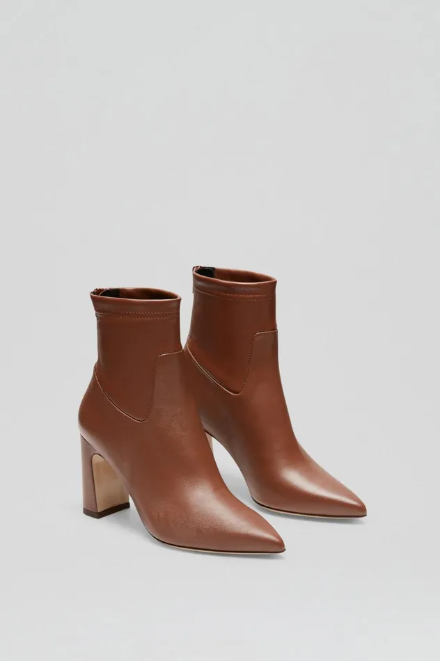 Women Scanlan Theodore Shoes STRETCH ANKLE BOOT 85 Cocoa