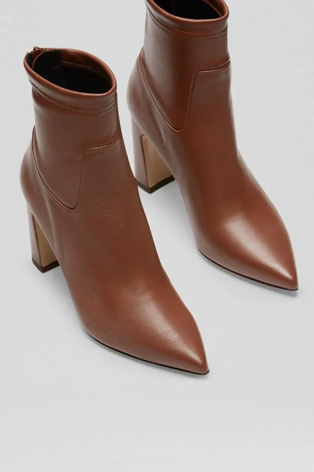 Women Scanlan Theodore Shoes STRETCH ANKLE BOOT 85 Cocoa