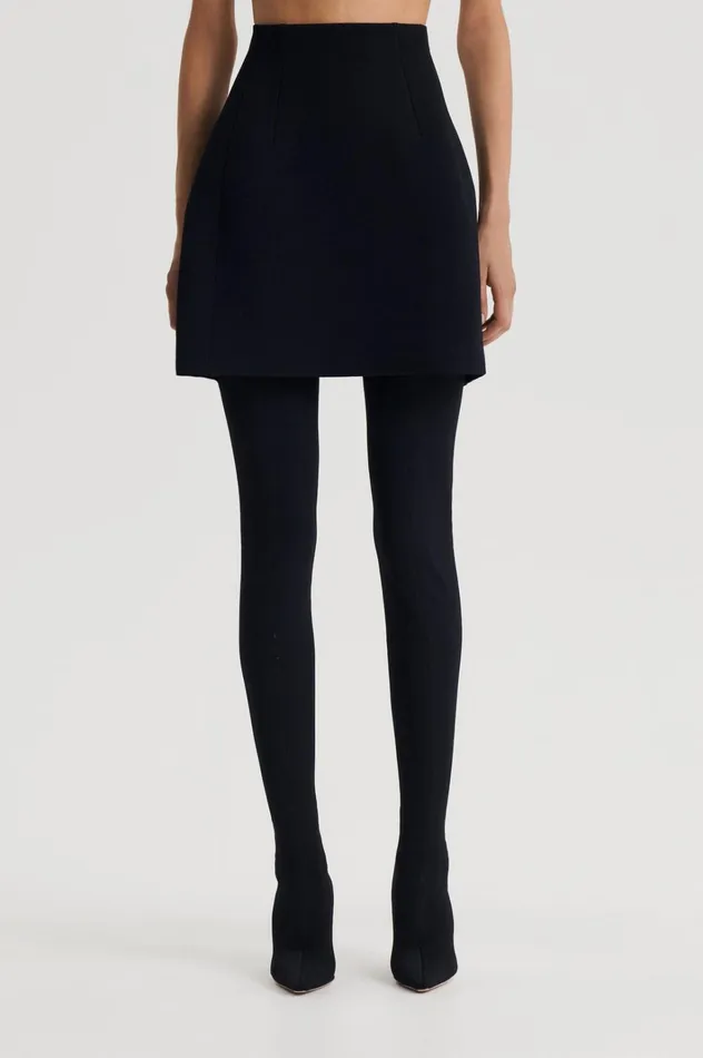 Women Scanlan Theodore Skirts CREPE KNIT PEPLUM SKIRT Black Women Scanlan Theodore Skirts CREPE KNIT PEPLUM SKIRT Black