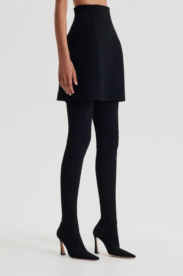Women Scanlan Theodore Skirts CREPE KNIT PEPLUM SKIRT Black Women Scanlan Theodore Skirts CREPE KNIT PEPLUM SKIRT Black