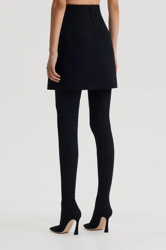 Women Scanlan Theodore Skirts CREPE KNIT PEPLUM SKIRT Black Women Scanlan Theodore Skirts CREPE KNIT PEPLUM SKIRT Black