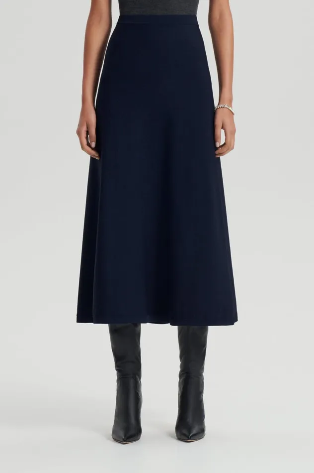 Women Scanlan Theodore Skirts CREPE KNIT SOFT SKIRT Navy Women Scanlan Theodore Skirts CREPE KNIT SOFT SKIRT Navy