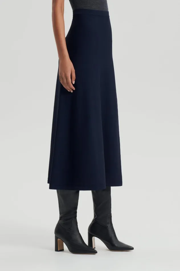Women Scanlan Theodore Skirts CREPE KNIT SOFT SKIRT Navy Women Scanlan Theodore Skirts CREPE KNIT SOFT SKIRT Navy
