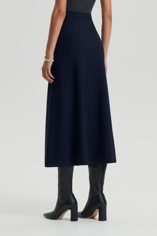Women Scanlan Theodore Skirts CREPE KNIT SOFT SKIRT Navy Women Scanlan Theodore Skirts CREPE KNIT SOFT SKIRT Navy
