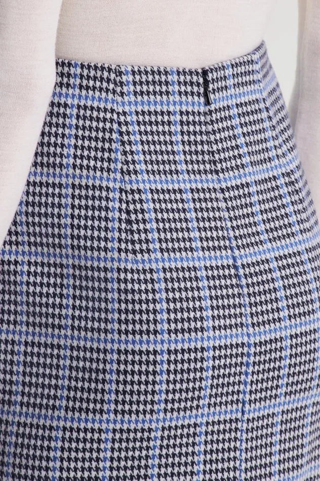 Women Scanlan Theodore Skirts PLAID SCUBA SKIRT Cobalt Women Scanlan Theodore Skirts PLAID SCUBA SKIRT Cobalt