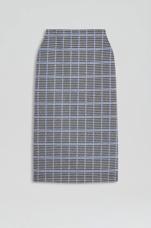 Women Scanlan Theodore Skirts PLAID SCUBA SKIRT Cobalt Women Scanlan Theodore Skirts PLAID SCUBA SKIRT Cobalt