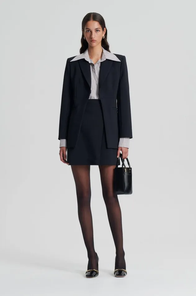 Women Scanlan Theodore Skirts TAILORED WRAP SKIRT Black