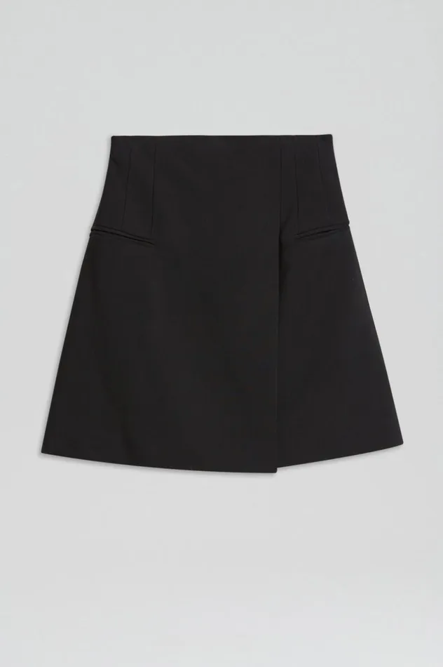 Women Scanlan Theodore Skirts TAILORED WRAP SKIRT Black Women Scanlan Theodore Skirts TAILORED WRAP SKIRT Black