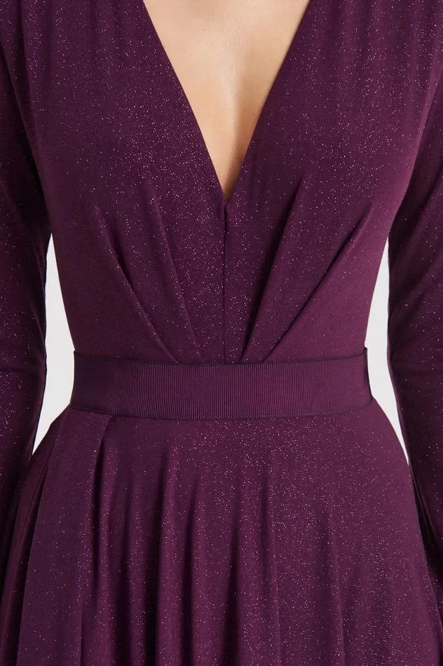 Women Scanlan Theodore Skirts TINSEL DRAPE SKIRT Aubergine Women Scanlan Theodore Skirts TINSEL DRAPE SKIRT Aubergine