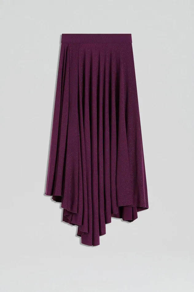 Women Scanlan Theodore Skirts TINSEL DRAPE SKIRT Aubergine Women Scanlan Theodore Skirts TINSEL DRAPE SKIRT Aubergine