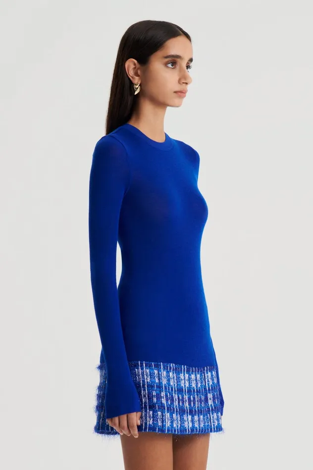 Women Scanlan Theodore Sweaters BABYWOOL CREW SWEATER Cobalt Women Scanlan Theodore Sweaters BABYWOOL CREW SWEATER Cobalt