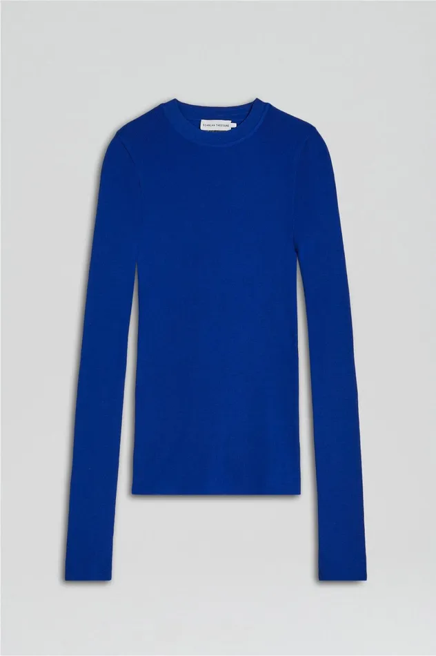 Women Scanlan Theodore Sweaters BABYWOOL CREW SWEATER Cobalt Women Scanlan Theodore Sweaters BABYWOOL CREW SWEATER Cobalt