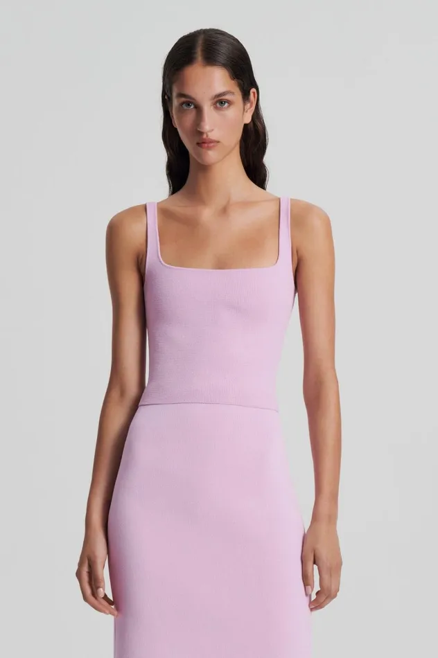 Women Scanlan Theodore Tops CREPE KNIT SQUARE CAMISOLE Mauve Women Scanlan Theodore Tops CREPE KNIT SQUARE CAMISOLE Mauve
