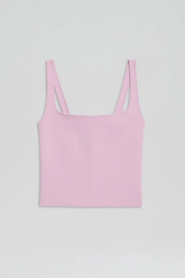 Women Scanlan Theodore Tops CREPE KNIT SQUARE CAMISOLE Mauve Women Scanlan Theodore Tops CREPE KNIT SQUARE CAMISOLE Mauve