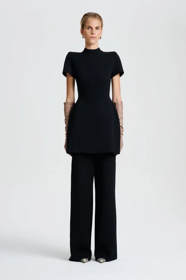 Women Scanlan Theodore Trousers CREPE KNIT TROUSER Black