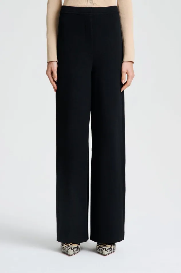 Women Scanlan Theodore Trousers CREPE KNIT TROUSER Black Women Scanlan Theodore Trousers CREPE KNIT TROUSER Black