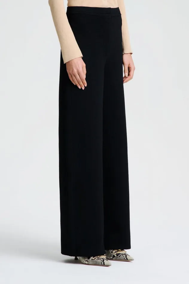 Women Scanlan Theodore Trousers CREPE KNIT TROUSER Black Women Scanlan Theodore Trousers CREPE KNIT TROUSER Black