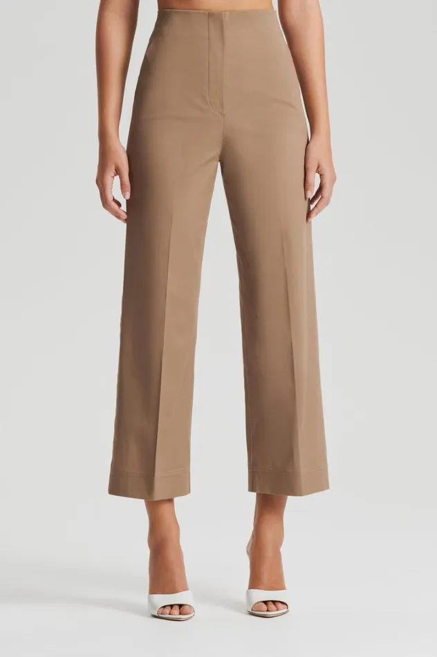 Women Scanlan Theodore Trousers SATEEN CROPPED WIDE LEG TROUSER Darkcamel Women Scanlan Theodore Trousers SATEEN CROPPED WIDE LEG TROUSER Darkcamel