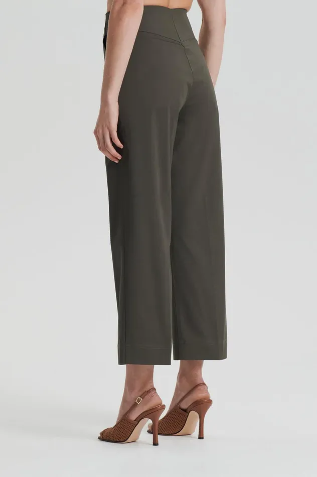 Women Scanlan Theodore Trousers SATEEN CROPPED WIDE LEG TROUSER Khaki Women Scanlan Theodore Trousers SATEEN CROPPED WIDE LEG TROUSER Khaki