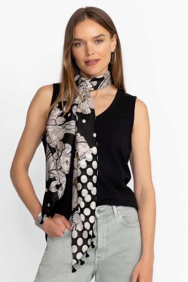 Women Scarves Johnny Was DAISY DUCHESSE SILK SCARF Daisy Duchesse Scarf Print Women Scarves Johnny Was DAISY DUCHESSE SILK SCARF Daisy Duchesse Scarf Print