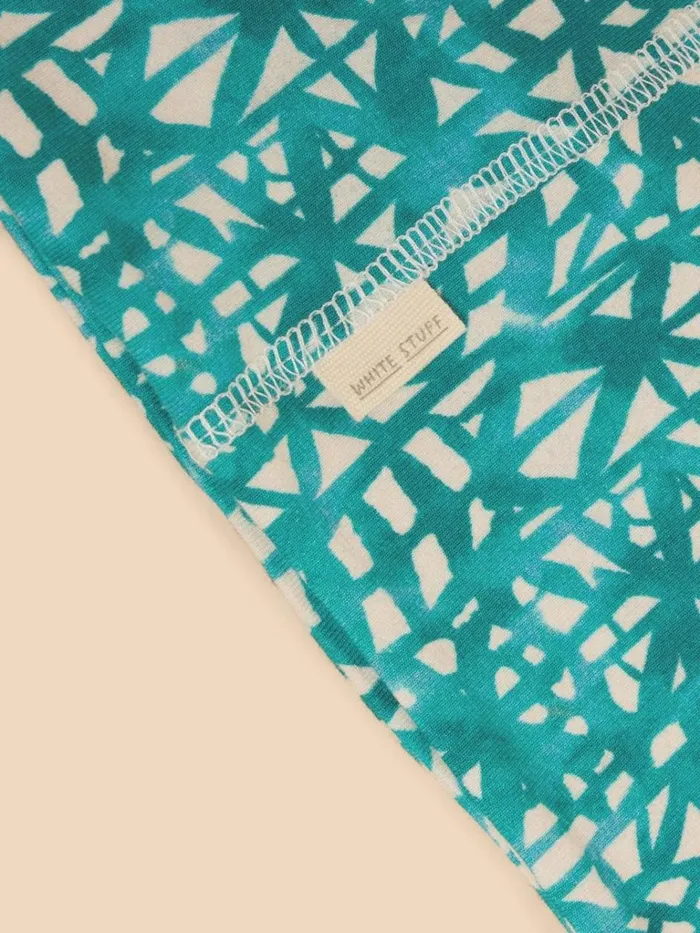 Women SCARVES White Stuff Versatile Cotton Jersey Roll Blue Print Women SCARVES White Stuff Versatile Cotton Jersey Roll Blue Print