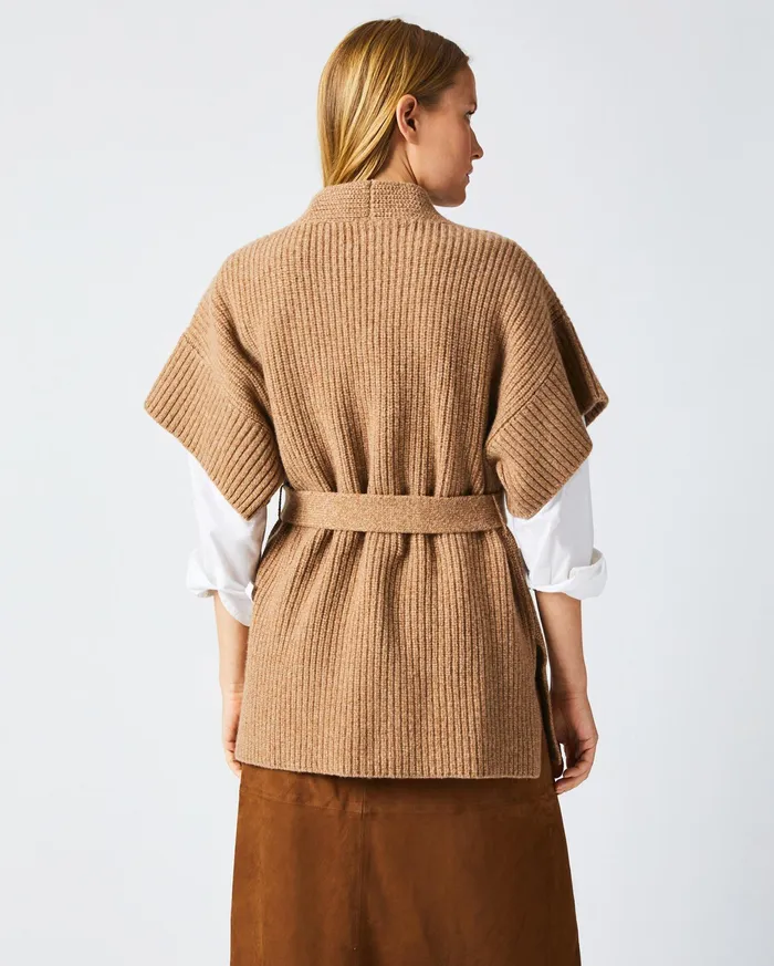 Women Shell Wrap Cardigan Camel Billy Reid Sweaters and Knits