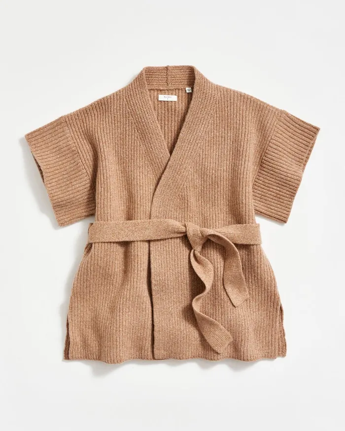 Women Shell Wrap Cardigan Camel Billy Reid Sweaters and Knits