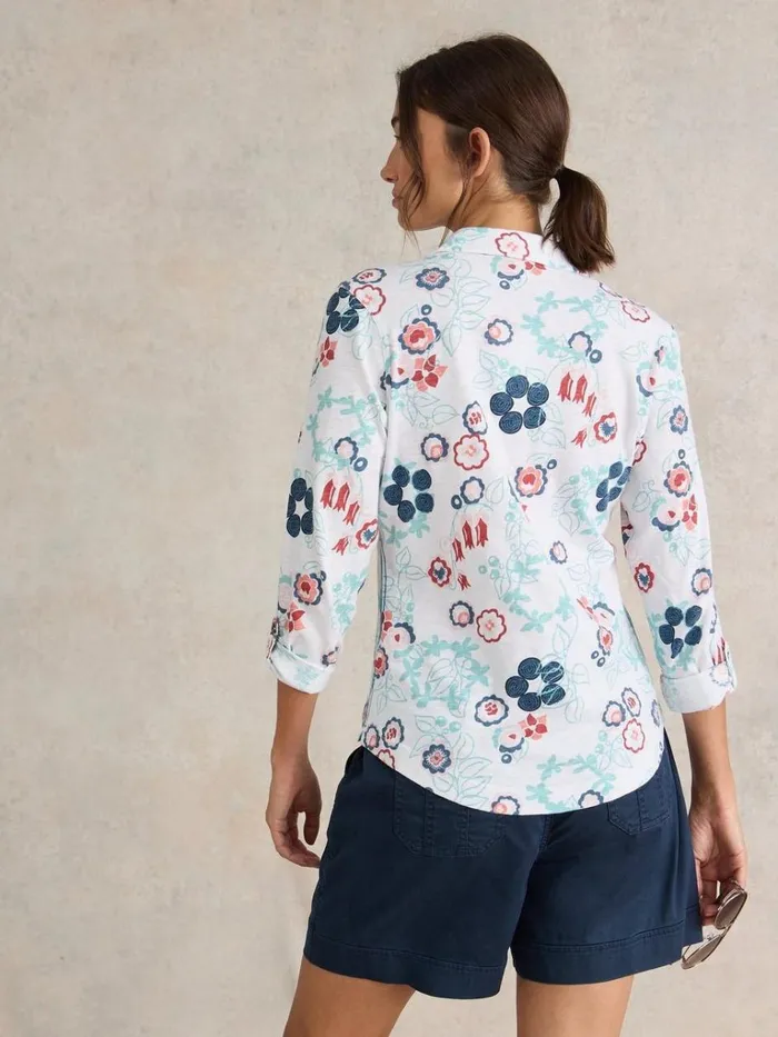 Women SHIRTS and BLOUSES White Stuff ANNIE JERSEY LONG SLEEVE SHIRT White Print Women SHIRTS and BLOUSES White Stuff ANNIE JERSEY LONG SLEEVE SHIRT White Print