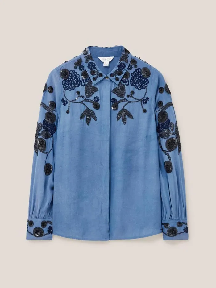 Women SHIRTS and BLOUSES White Stuff Arden Sequin Shirt Blue Multi Women SHIRTS and BLOUSES White Stuff Arden Sequin Shirt Blue Multi
