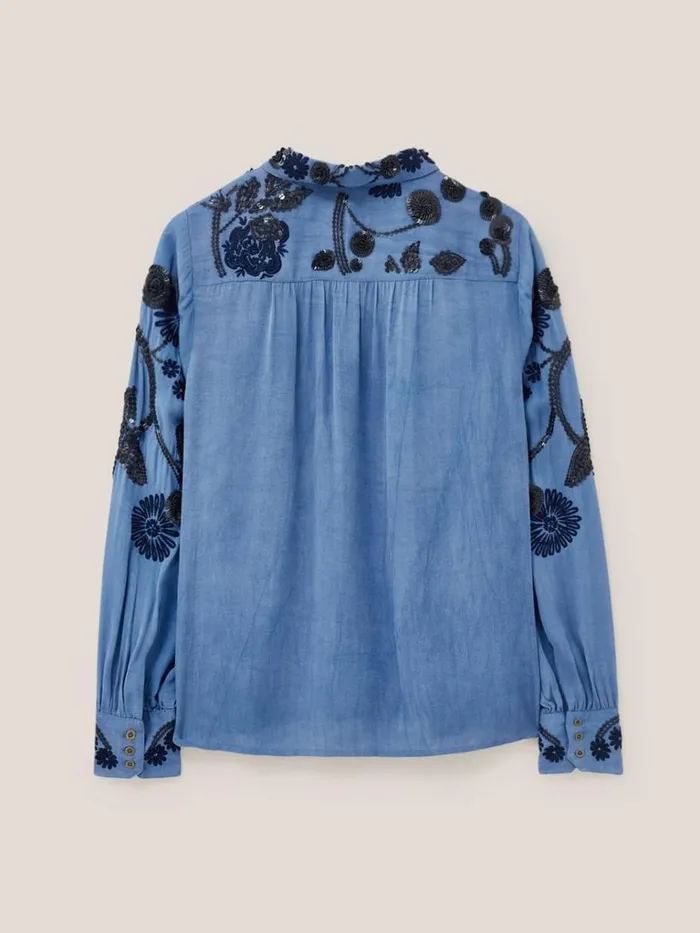 Women SHIRTS and BLOUSES White Stuff Arden Sequin Shirt Blue Multi Women SHIRTS and BLOUSES White Stuff Arden Sequin Shirt Blue Multi