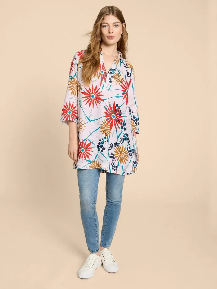 Women SHIRTS and BLOUSES White Stuff Blaire Linen Tunic Ivory Print Women SHIRTS and BLOUSES White Stuff Blaire Linen Tunic Ivory Print