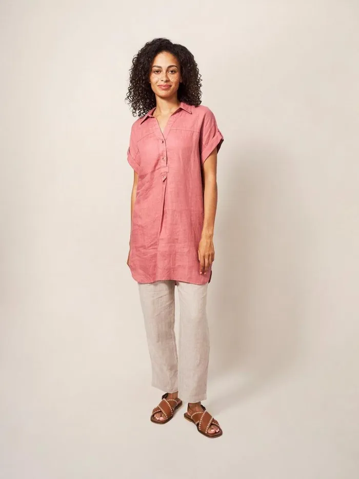 Women SHIRTS and BLOUSES White Stuff Elsie Linen Tunic Mid Plum