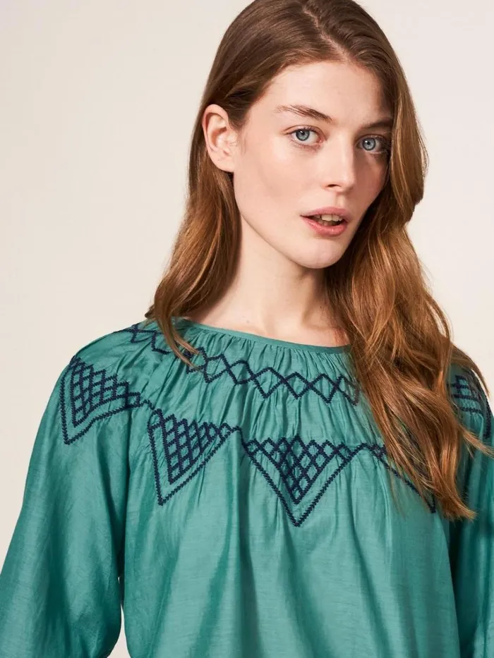 Women SHIRTS and BLOUSES White Stuff Esme Cotton Silk Top Green Multi Women SHIRTS and BLOUSES White Stuff Esme Cotton Silk Top Green Multi