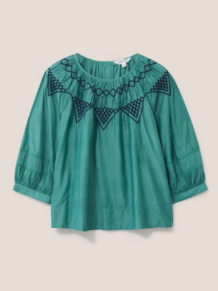 Women SHIRTS and BLOUSES White Stuff Esme Cotton Silk Top Green Multi Women SHIRTS and BLOUSES White Stuff Esme Cotton Silk Top Green Multi