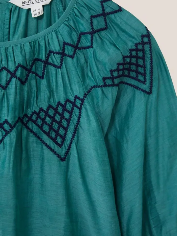 Women SHIRTS and BLOUSES White Stuff Esme Cotton Silk Top Green Multi Women SHIRTS and BLOUSES White Stuff Esme Cotton Silk Top Green Multi