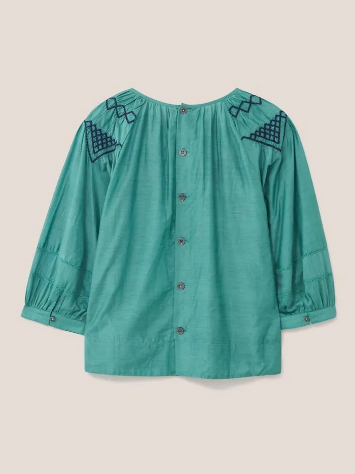 Women SHIRTS and BLOUSES White Stuff Esme Cotton Silk Top Green Multi Women SHIRTS and BLOUSES White Stuff Esme Cotton Silk Top Green Multi