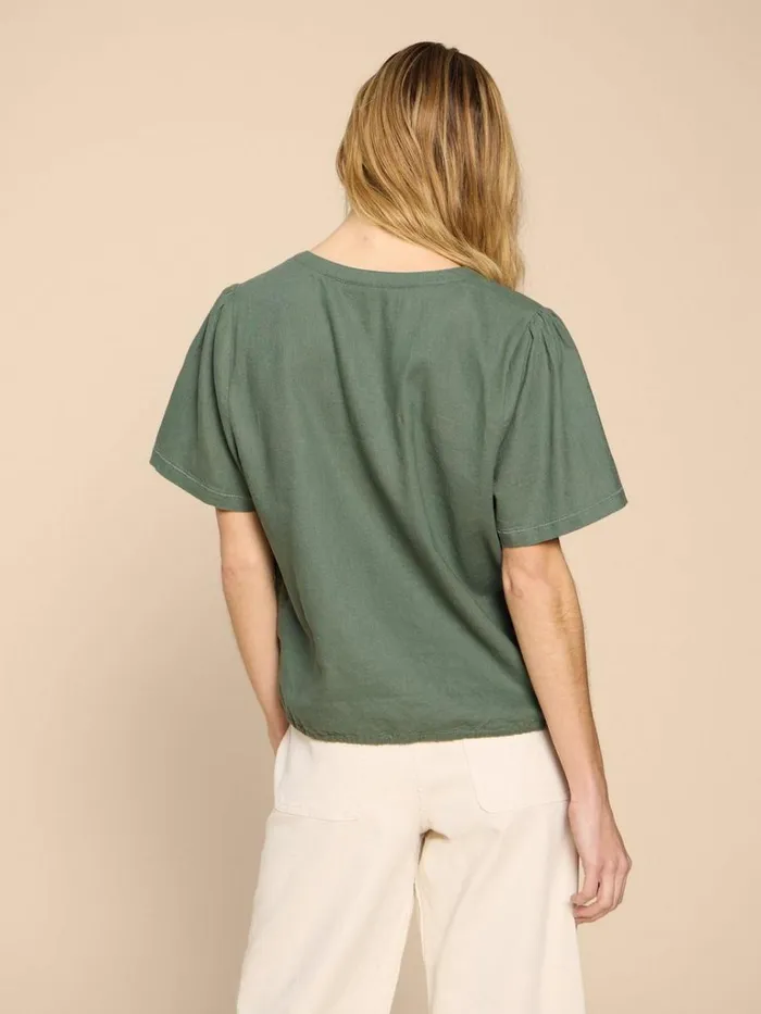 Women SHIRTS and BLOUSES White Stuff Ferne Linen Blend Shirt Khaki Green Women SHIRTS and BLOUSES White Stuff Ferne Linen Blend Shirt Khaki Green