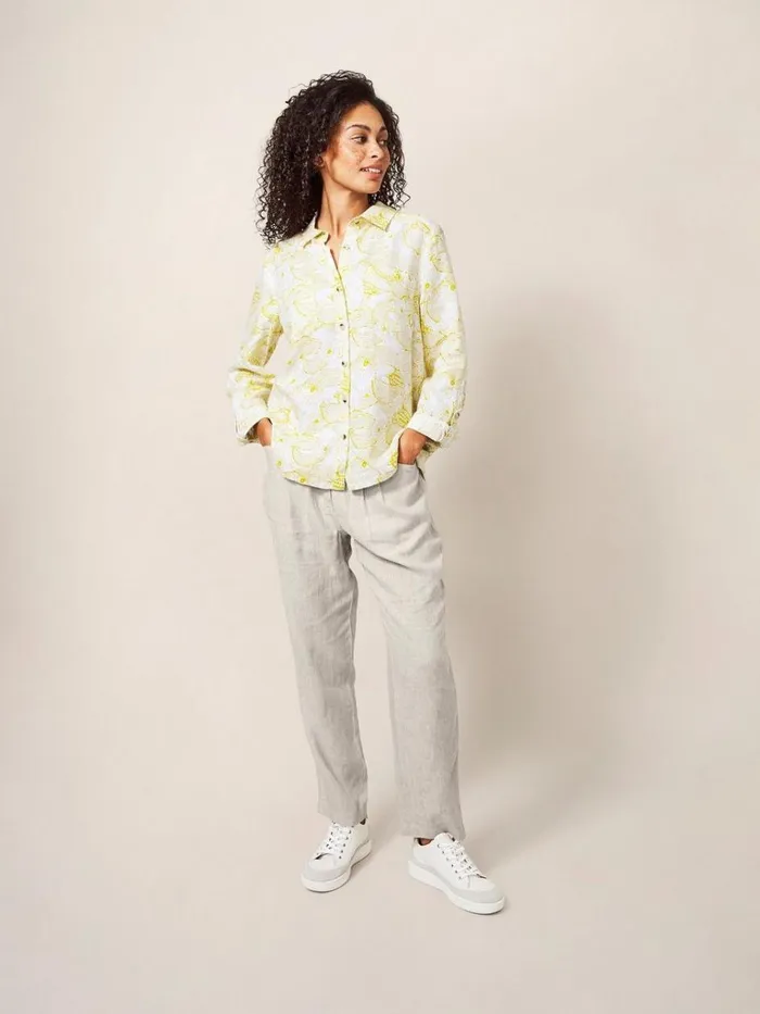 Women SHIRTS and BLOUSES White Stuff Layla Linen Shirt White Multi