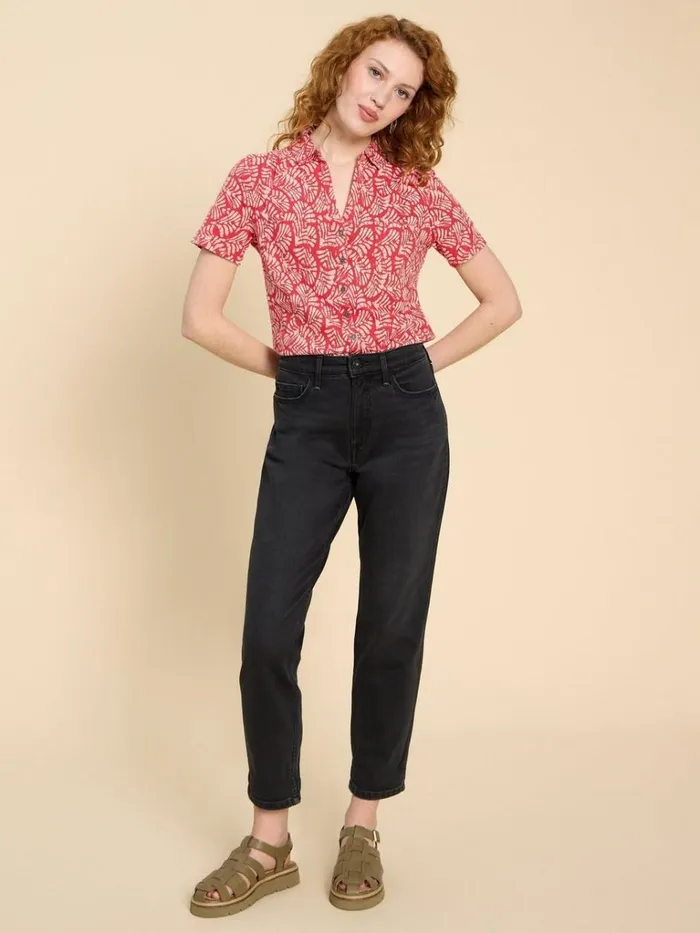 Women SHIRTS and BLOUSES White Stuff PENNY POCKET SHORT SLEEVE SHIRT Red Print