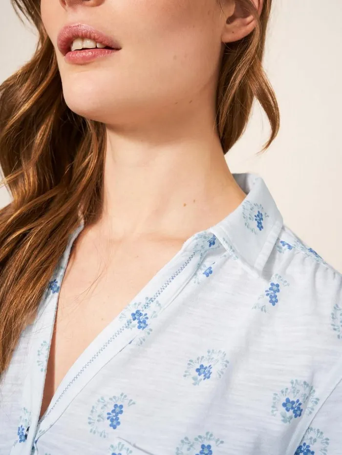 Women SHIRTS and BLOUSES White Stuff Penny Pocket Slim Fit Cotton Jersey Shirt White Print Women SHIRTS and BLOUSES White Stuff Penny Pocket Slim Fit Cotton Jersey Shirt White Print