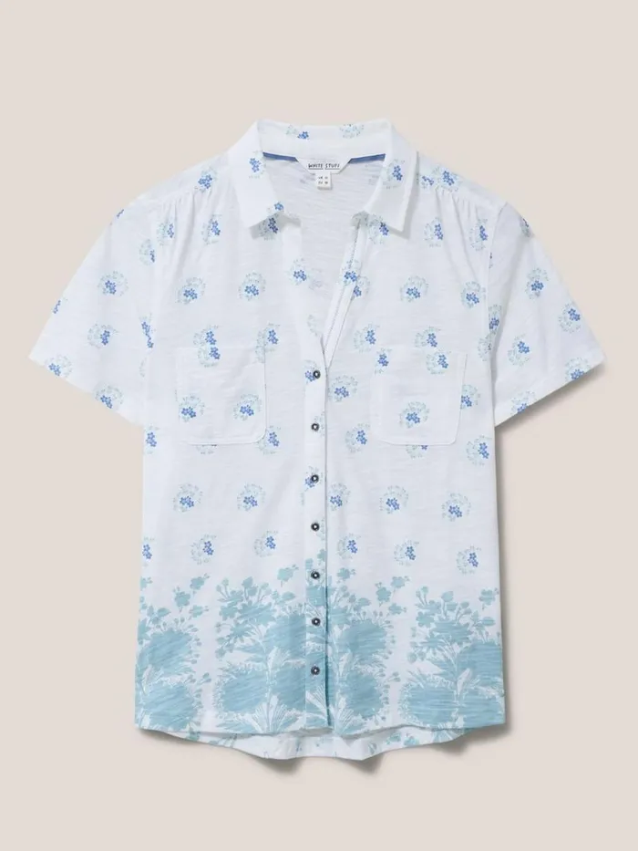 Women SHIRTS and BLOUSES White Stuff Penny Pocket Slim Fit Cotton Jersey Shirt White Print Women SHIRTS and BLOUSES White Stuff Penny Pocket Slim Fit Cotton Jersey Shirt White Print