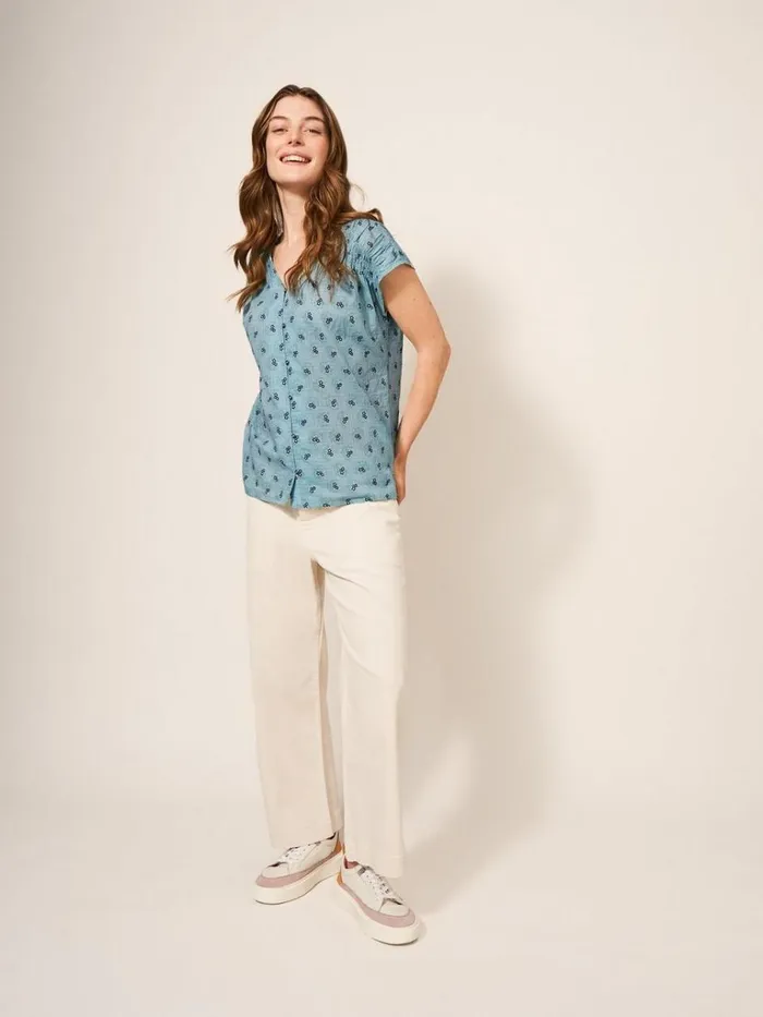 Women SHIRTS and BLOUSES White Stuff Rae Organic Vest Cotton Teal Multi