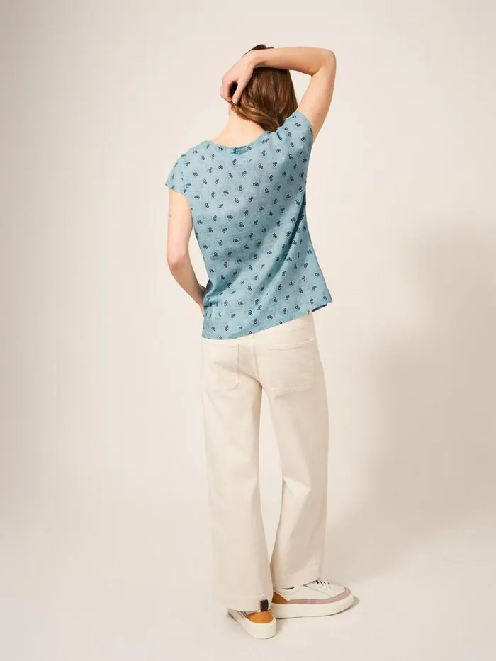 Women SHIRTS and BLOUSES White Stuff Rae Organic Vest Cotton Teal Multi Women SHIRTS and BLOUSES White Stuff Rae Organic Vest Cotton Teal Multi
