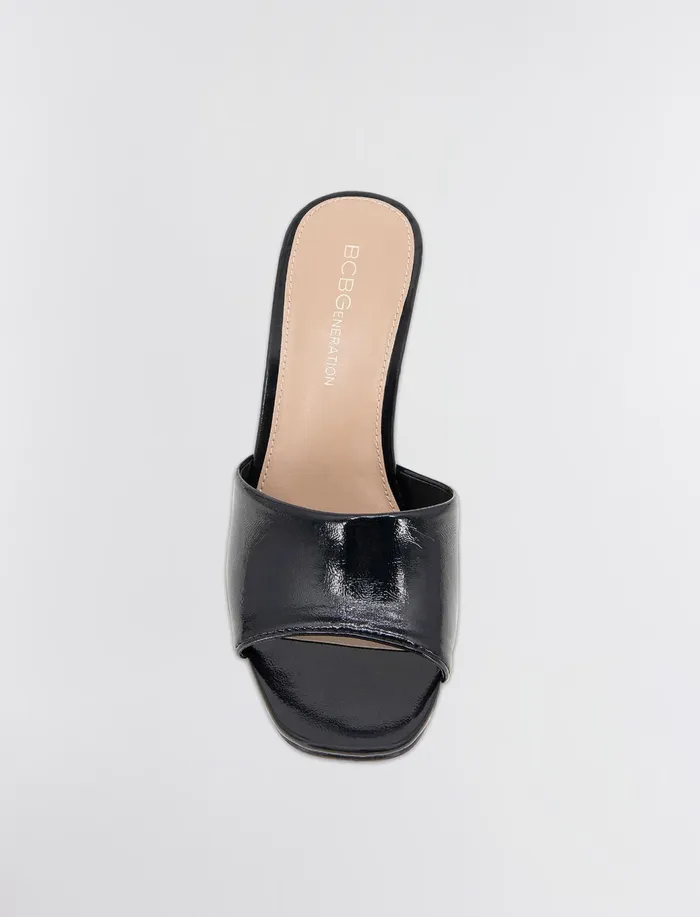 Women Shoes BCBG Black Patent Giani Wedge Sandal Black Patent