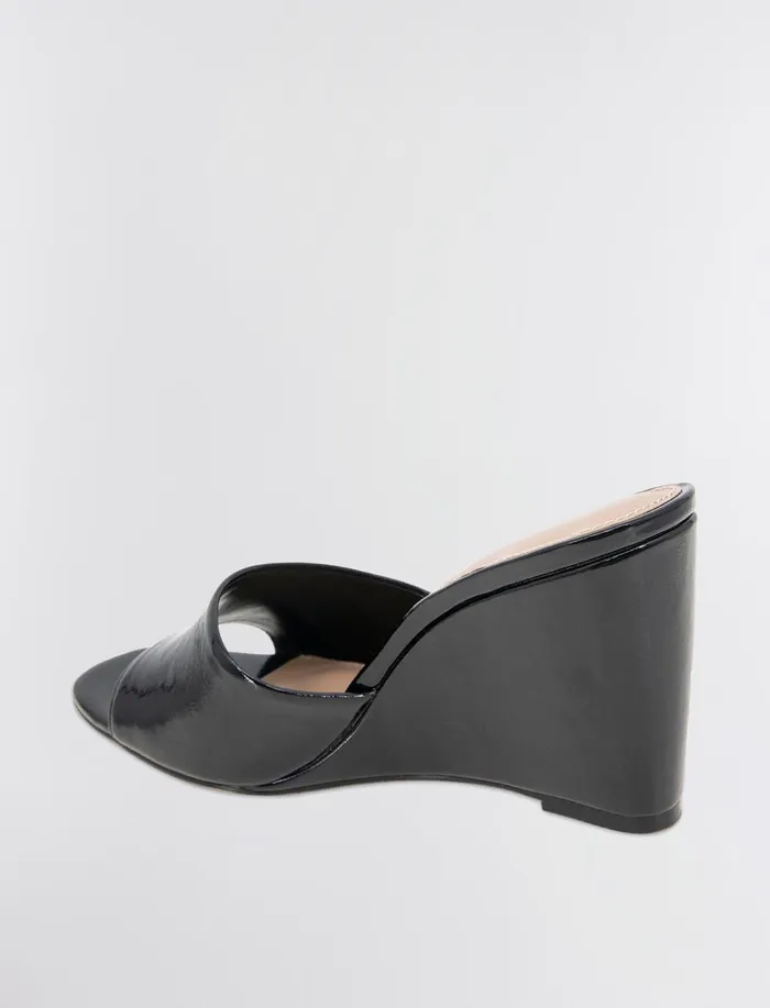 Women Shoes BCBG Black Patent Giani Wedge Sandal Black Patent