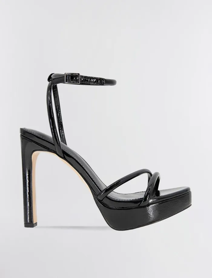 Women Shoes BCBG Black Patent Kendi Sandal Heel Black Patent