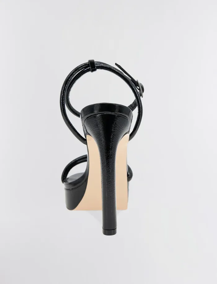 Women Shoes BCBG Black Patent Kendi Sandal Heel Black Patent